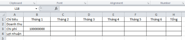 Cách tính lợi nhuận trong Excel 1